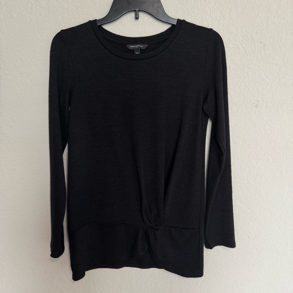 Banana Republic Black LUXESPUN TWIST TUNIC Sz SX